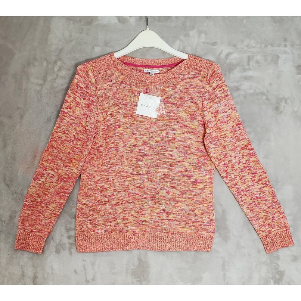 Croft & Barrow Sweater Womens M Coral Pink Knit 100% Cotton Pullover NWT